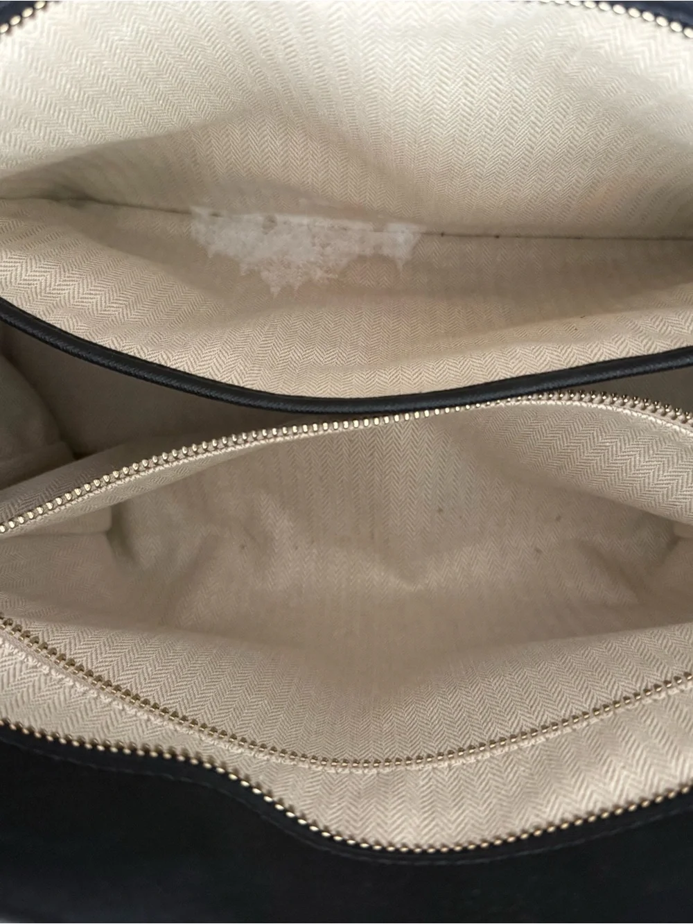 Tory Burch York Black Leather Tote with Gold Logo